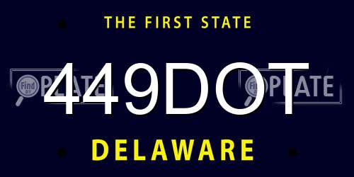 449DOT Delaware License Plate