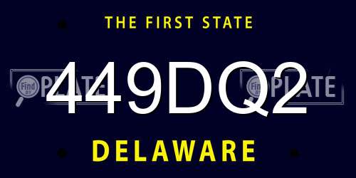 449DQ2 Delaware License Plate