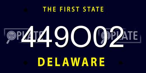 449O02 Delaware License Plate