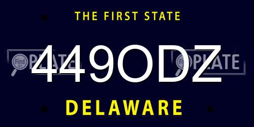 449ODZ Delaware License Plate