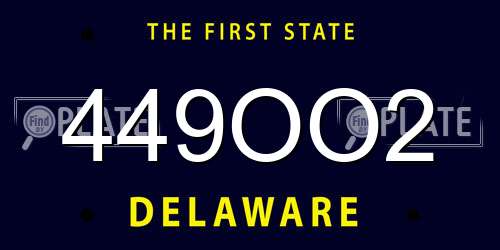 449OO2 Delaware License Plate