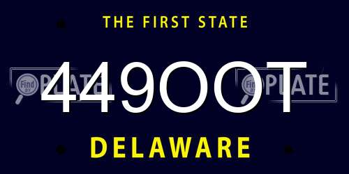 449OOT Delaware License Plate