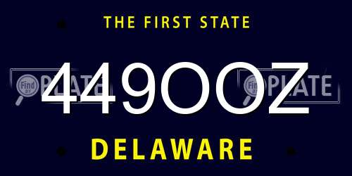 449OOZ Delaware License Plate