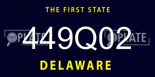 449Q02 Delaware License Plate