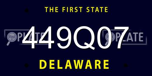 449Q07 Delaware License Plate