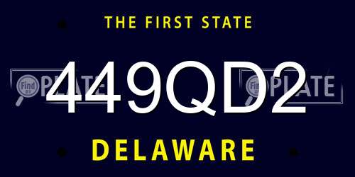 449QD2 Delaware License Plate