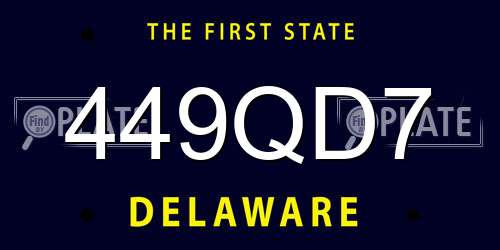 449QD7 Delaware License Plate
