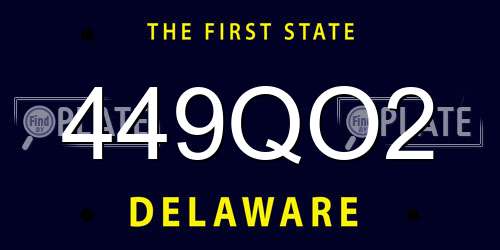 449QO2 Delaware License Plate