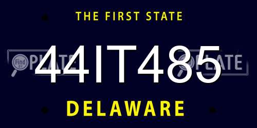 44IT485 Delaware License Plate