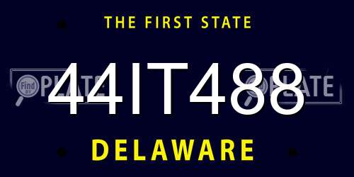44IT488 Delaware License Plate