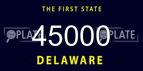 45000 Delaware License Plate