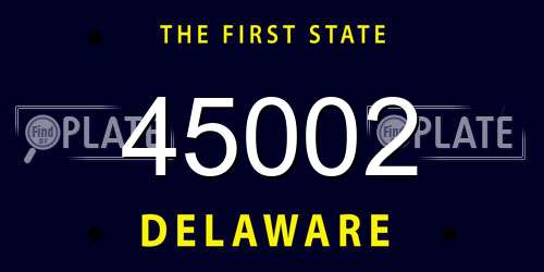 45002 Delaware License Plate