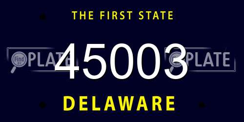 45003 Delaware License Plate