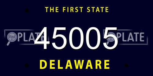 45005 Delaware License Plate