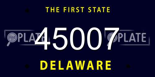 45007 Delaware License Plate