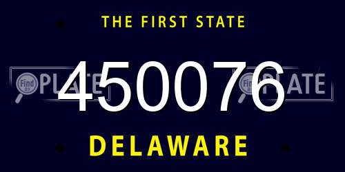 450076 Delaware License Plate