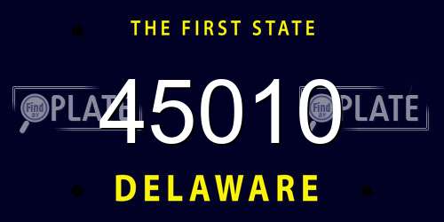 45010 Delaware License Plate