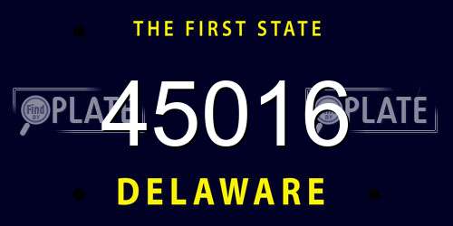 45016 Delaware License Plate