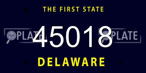 45018 Delaware License Plate