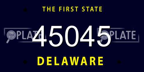 45045 Delaware License Plate