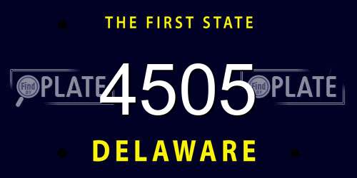 4505 Delaware License Plate