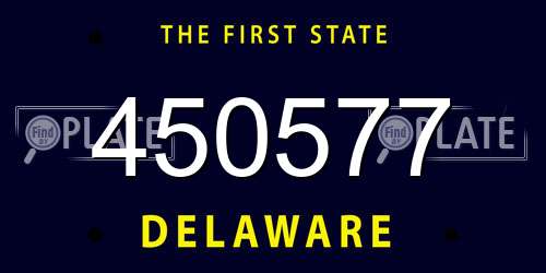450577 Delaware License Plate