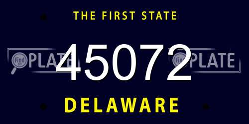 45072 Delaware License Plate