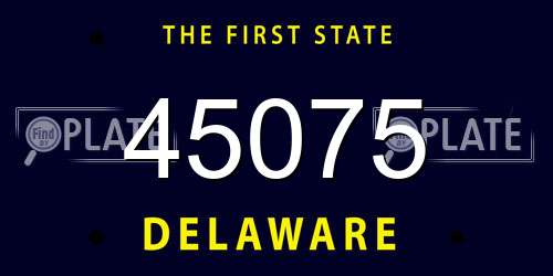 45075 Delaware License Plate
