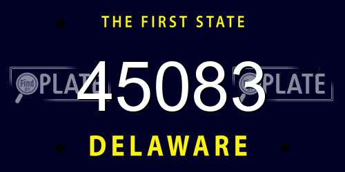 45083 Delaware License Plate