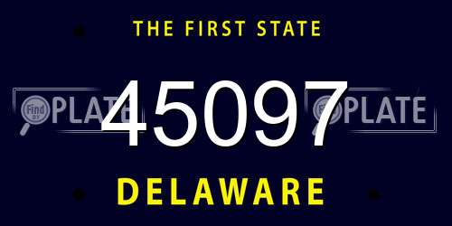 45097 Delaware License Plate
