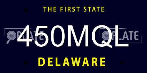 450MQL Delaware License Plate
