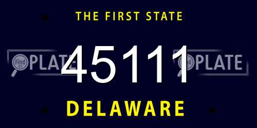 45111 Delaware License Plate