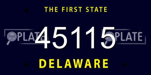 45115 Delaware License Plate