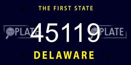 45119 Delaware License Plate