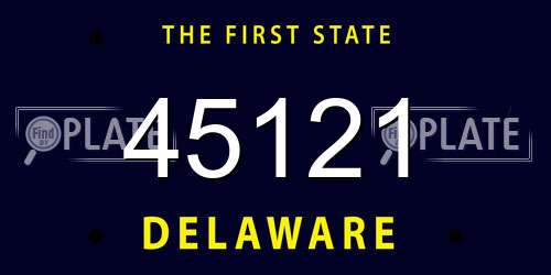 45121 Delaware License Plate