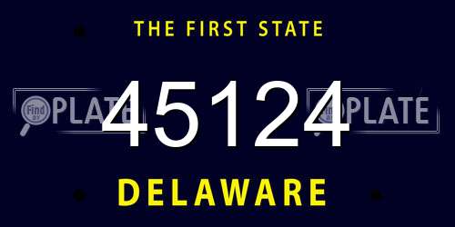 45124 Delaware License Plate