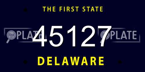 45127 Delaware License Plate