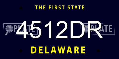 4512DR Delaware License Plate