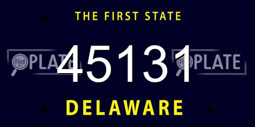45131 Delaware License Plate
