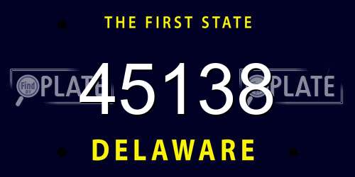 45138 Delaware License Plate