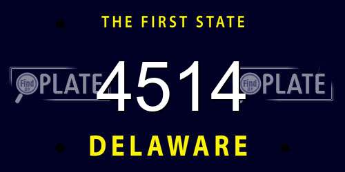 4514 Delaware License Plate