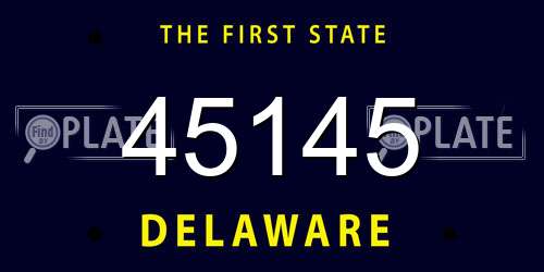 45145 Delaware License Plate