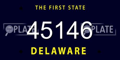 45146 Delaware License Plate