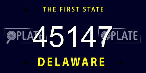 45147 Delaware License Plate