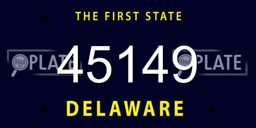 45149 Delaware License Plate