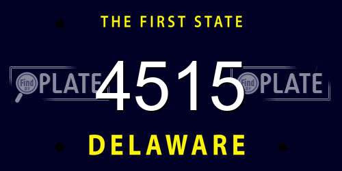 4515 Delaware License Plate