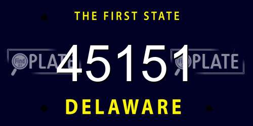 45151 Delaware License Plate