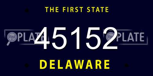 45152 Delaware License Plate