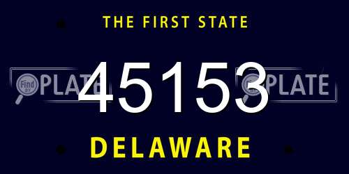 45153 Delaware License Plate