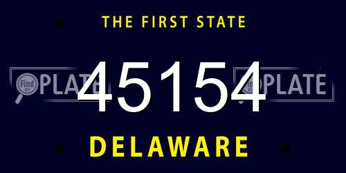 45154 Delaware License Plate